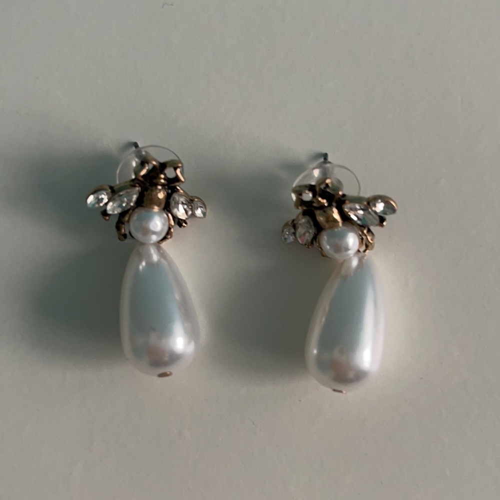 Gold insects drop earrings